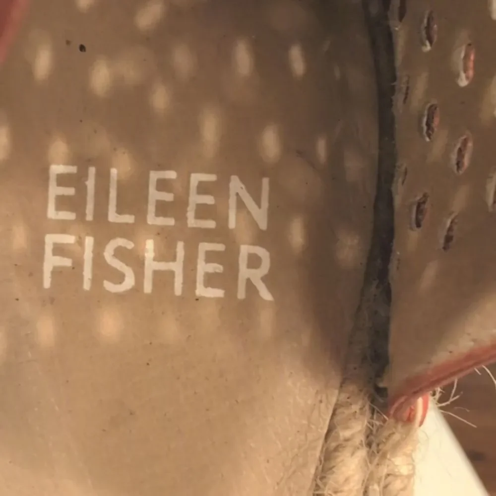 Eileen Fisher Lee 2 Perforated Tumbled Nubuck Leather Espadrille Flats in Chili